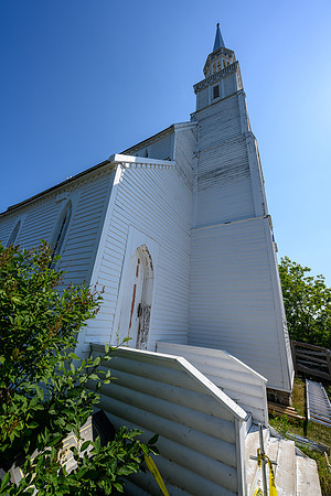 The Holy Trinity Anglican Church was built between 1854 and 1860 by Cree craftsmen.