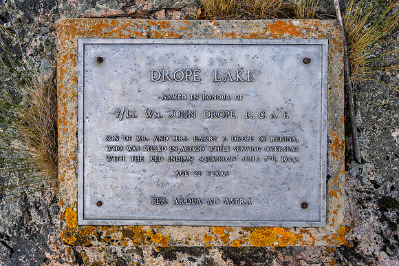 Drope Lake name plaque.