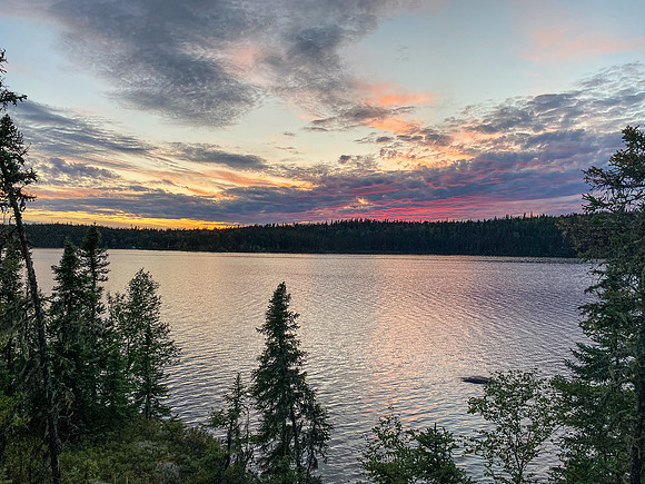Sunset on Davis Lake.