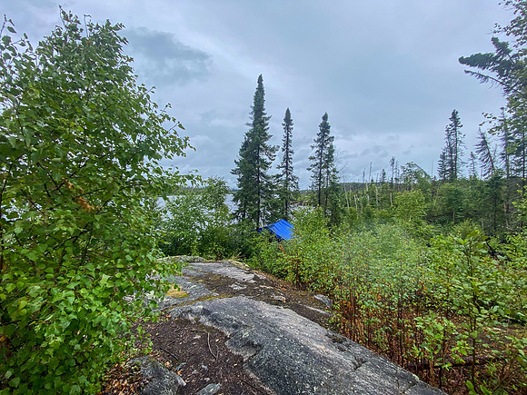 Windbound on Colin Lake.