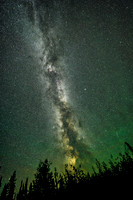 The Milky Way over our camp on the north end of Sandomirsky Island on Colin Lake.
