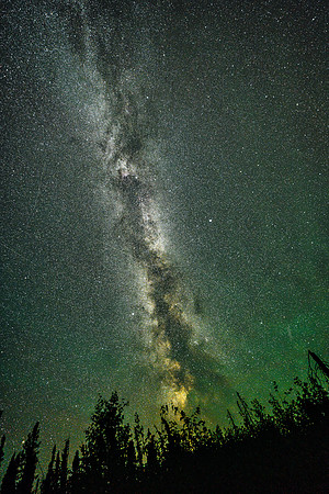 The Milky Way over our camp on the north end of Sandomirsky Island on Colin Lake.
