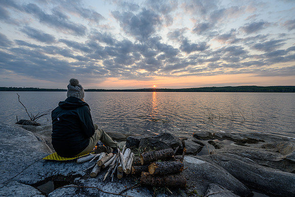 Sunset over Boland Lake on the Drinking River.