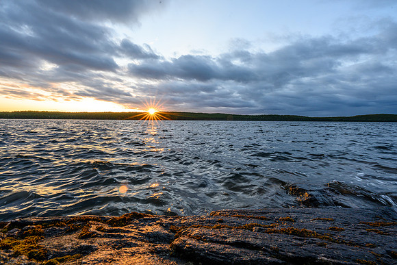 Windy sunset on Minuhik Lake.