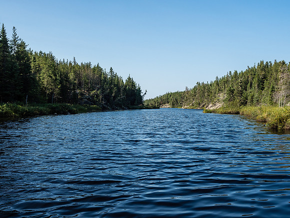 The long channel leading back south towards Bell Lake.