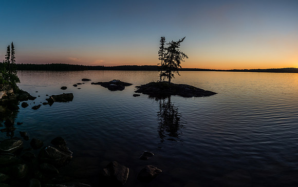 Evening at the Island Campsite on Telescope Lake.