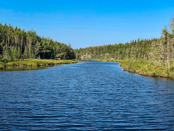 The long channel leading back south towards Bell Lake.