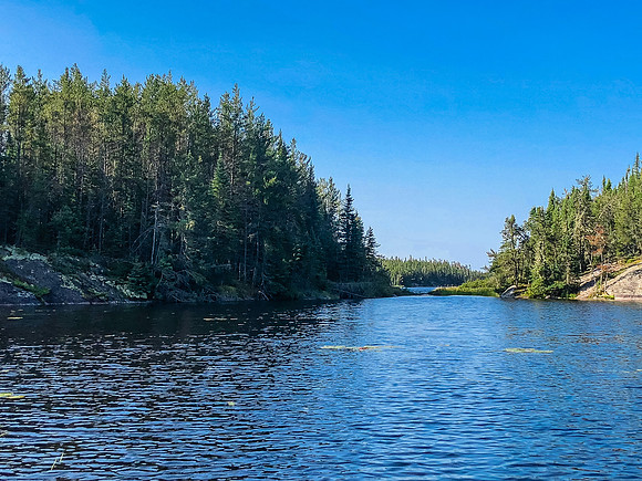 The long channel leading back south towards Bell Lake.