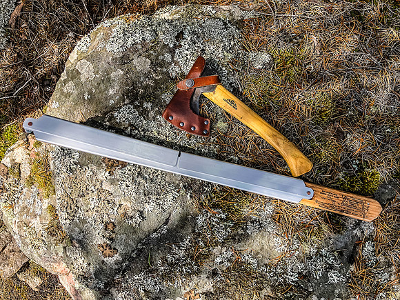 My Gransfors Bruk Mini Hatchet and Bob Dustrude Buck Saw - essential bush gear.