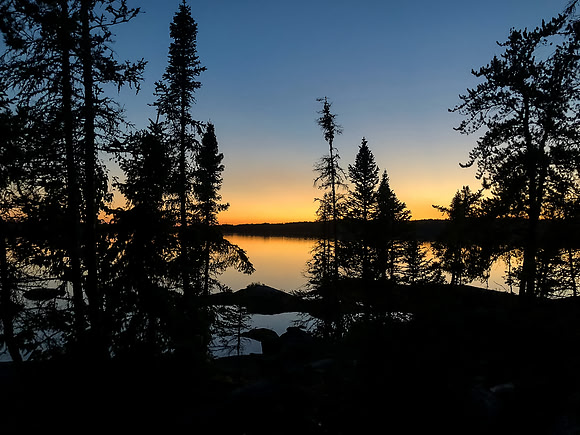Evening at the Island Campsite on Telescope Lake.