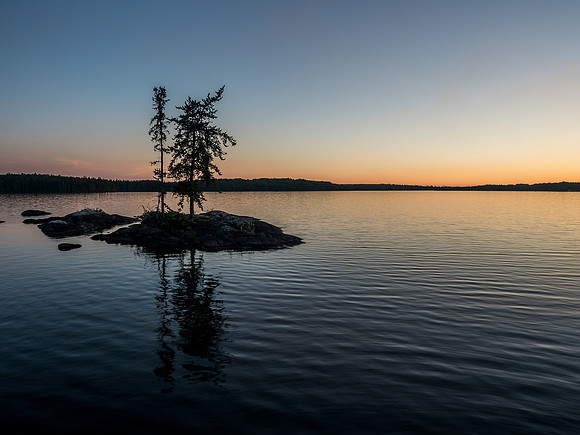 Evening at the Island Campsite on Telescope Lake.