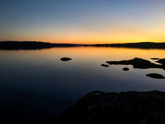 Evening at the Island Campsite on Telescope Lake.