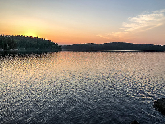 Sunset on Onnie Lake.
