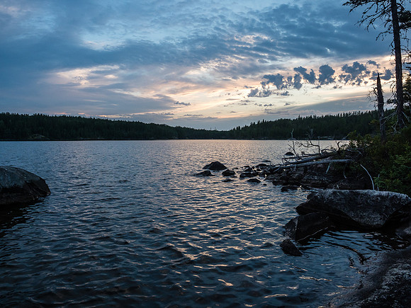 Evening from camp on Crystal Lake.