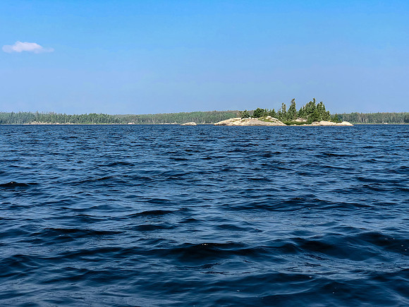 The island campsite in Upper Hatchet Lake.