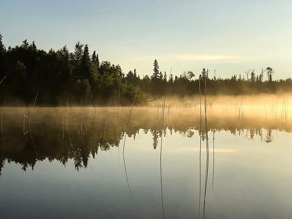 Morning mist on Telescope Lake.