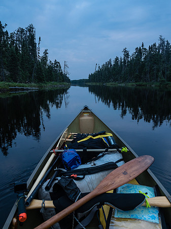 Paddling out of Bell Lake early in the morning on Wednesday.