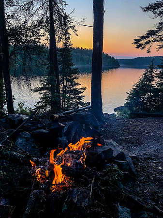 A cozy fire.