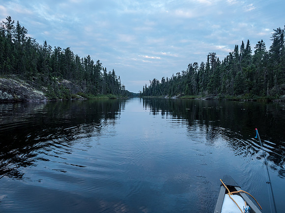 Paddling out of Bell Lake early in the morning on Wednesday.