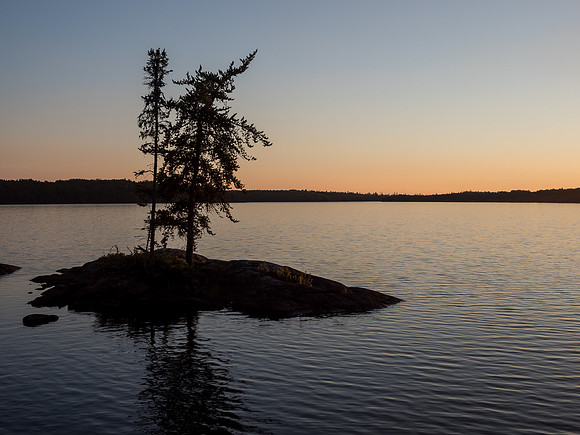 Evening at the Island Campsite on Telescope Lake.