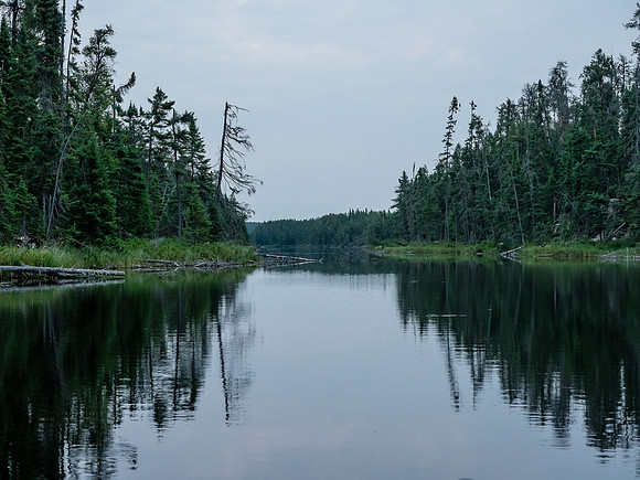 Paddling out of Bell Lake early in the morning on Wednesday.