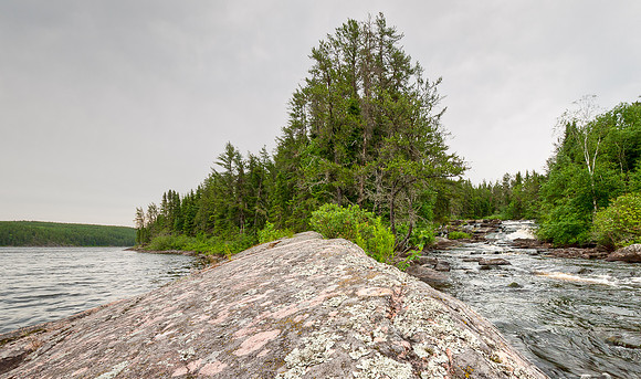 This is the rock shelf that guides the waterfall into the bay by our camp.