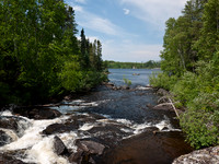 Looking down the 2nd set of waterfalls into Glenn Lake. We caught TONS of larger Walleye here!