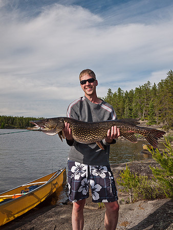 Yikes! This monster was a challenge to land in a canoe... ;-) We figure 20-30 pounds on this baby.