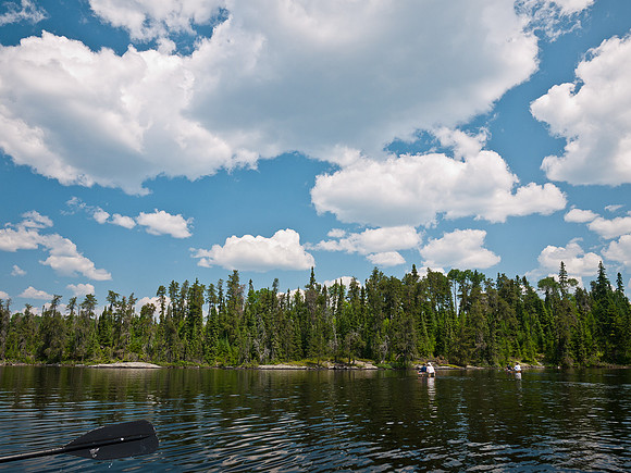 Enjoying a very leisurely paddle to our second campsite on Kilburn.