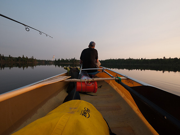 A view from Vern's seat in the canoe.