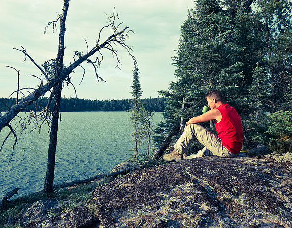 Vern enjoying the solitude at camp.