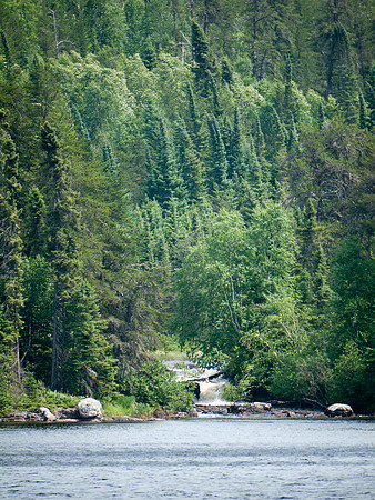 The falls into Glenn Lake where we hammered walleye.