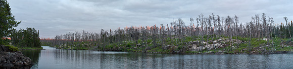 Setting sun on the burn across from our camp.