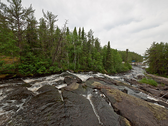 Looking towards camp from the top of the falls.