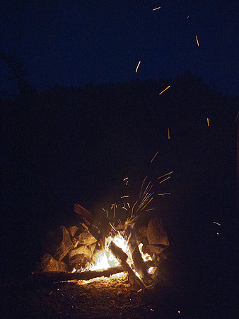 11pm and the jackpine is sparking up the night.
