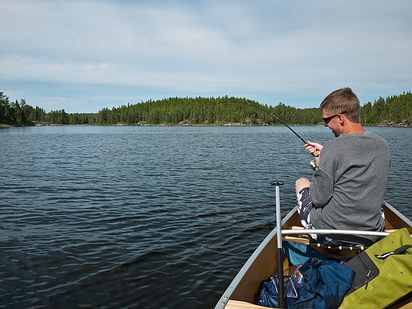 Rod seems to have a fish on the line...