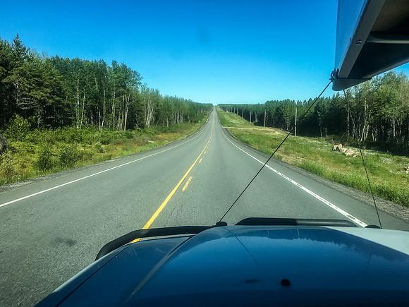 The long, lonely drive up highway 105 to Red Lake from the TCH. To make the drive longer, the speed limit is only 80km/h, thanks to the many moose in the area.