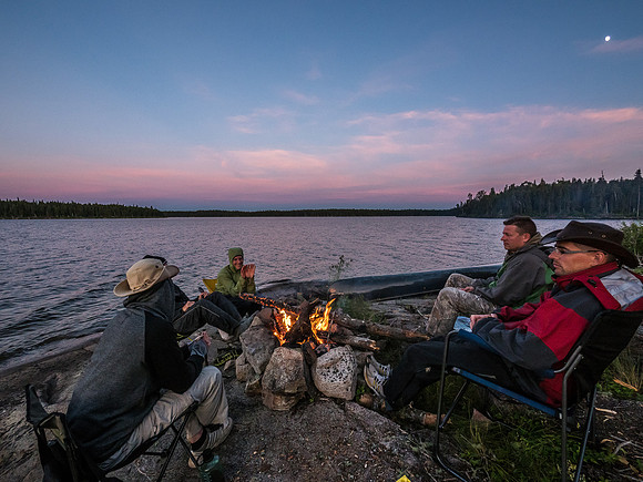 Camp fire on Upper Hatchet.