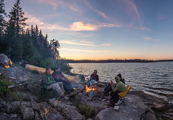 Camp fire on Upper Hatchet.