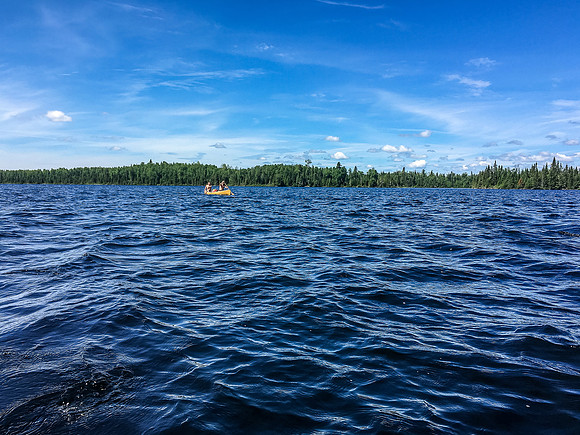 Enjoying a gorgeous day on Embryo Lake.