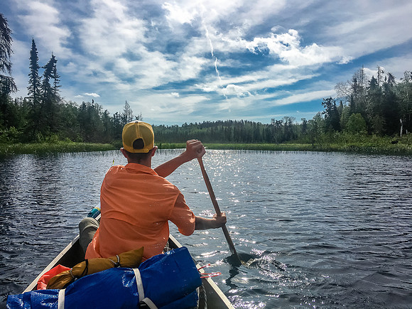 On Nutria, heading towards Mexican Hat Lake and the infamous bog area - that was pretty kind to us this year.