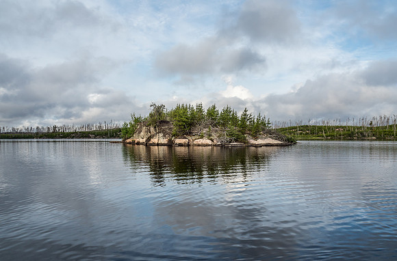 Paddling out of Haven Lake.