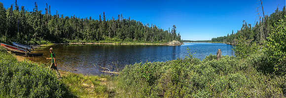 Niko and I walk back to our canoe on the 450m portage from Upper Hatchet to Hatchet Lake.