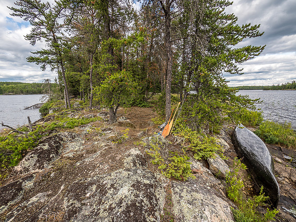 Looking north from the toe of our island - the tent is hidden so well you can't even see it from here!