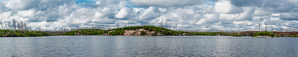 The amazing landscape of Jigsaw Lake. Doesn't make for good camp sites though...