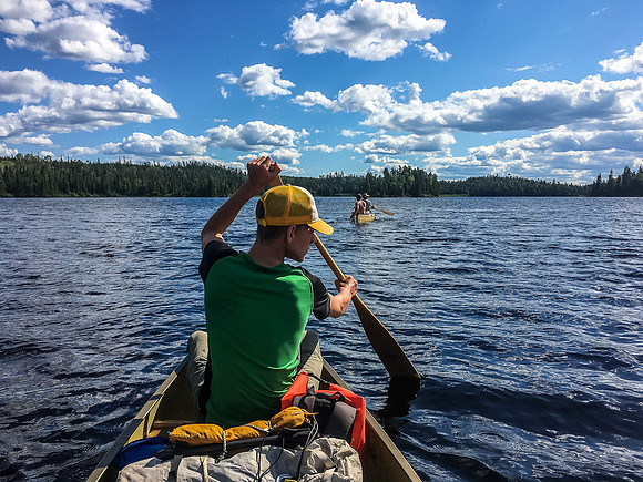 Leaving Spider Lake, paddling on to Onnie.