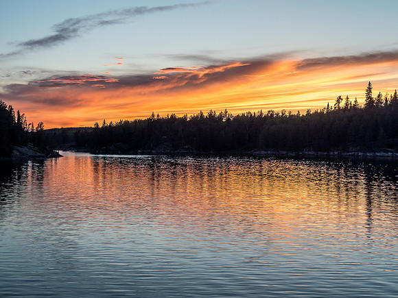 Sunset on Rostoul Lake.