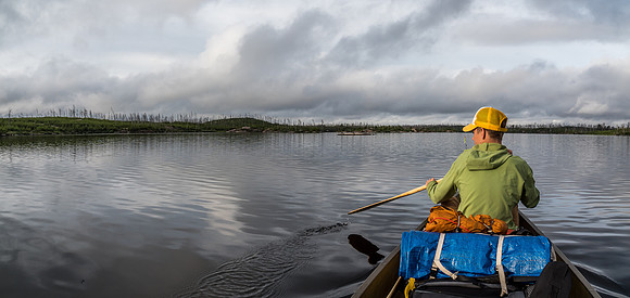 Paddling out of Haven Lake.