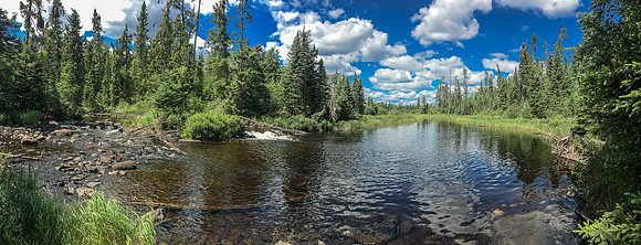 The 30m portage along Douglas Creek goes around these falls.