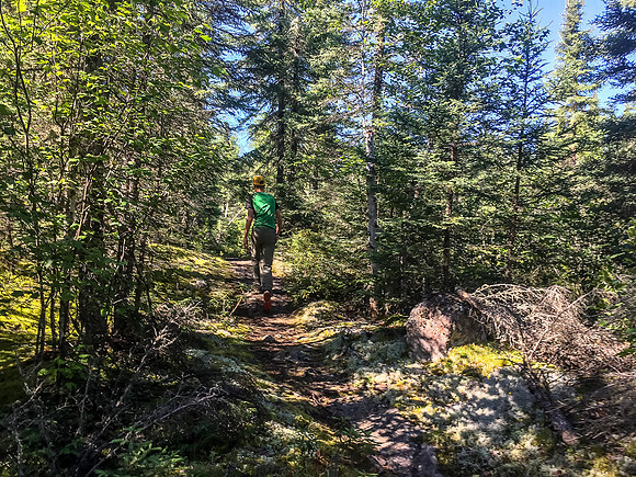 Portaging into Hatchet Lake.
